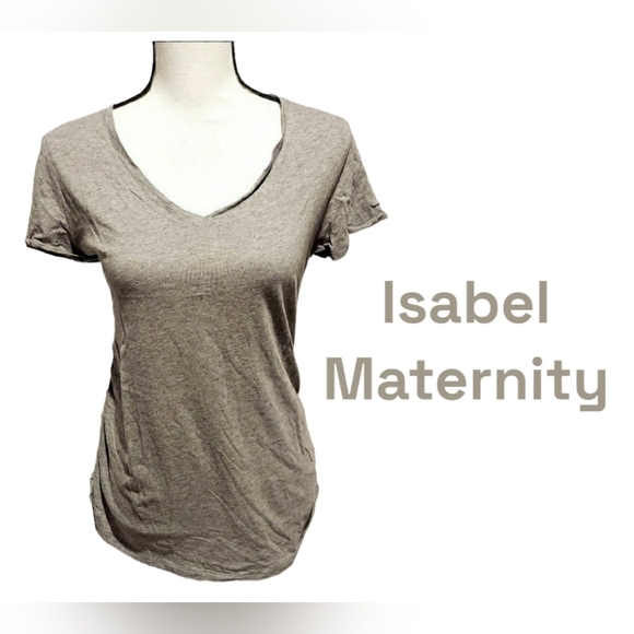 ISABEL Maternity Tee Gray Womens Size Medium - Picture 1 of 5